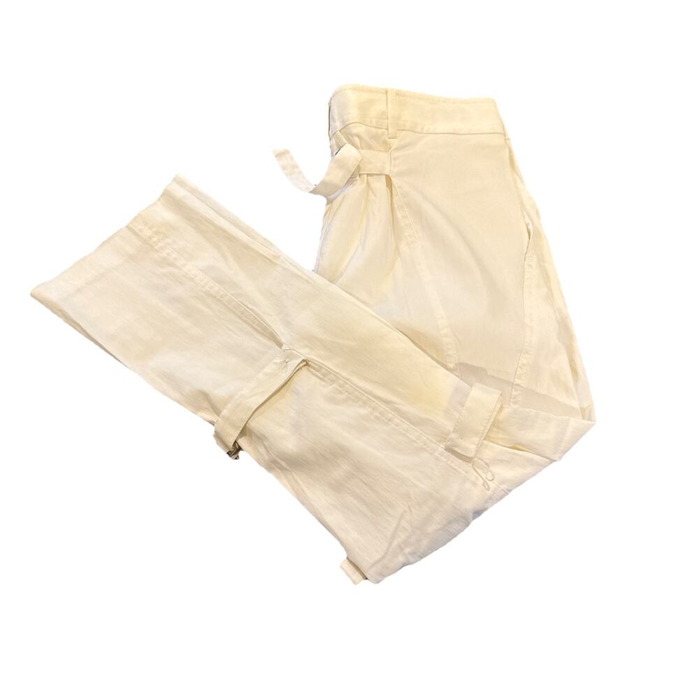 SYMMETRY White High-Rise Trouser Pants Belted Elastic Waist Size 6 - Picture 16 of 16
